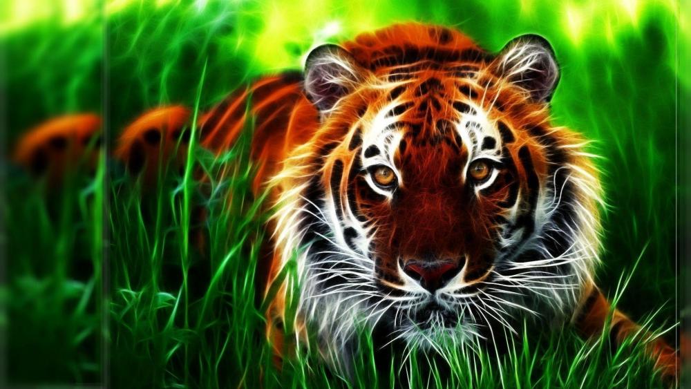 Tiger digital art wallpaper