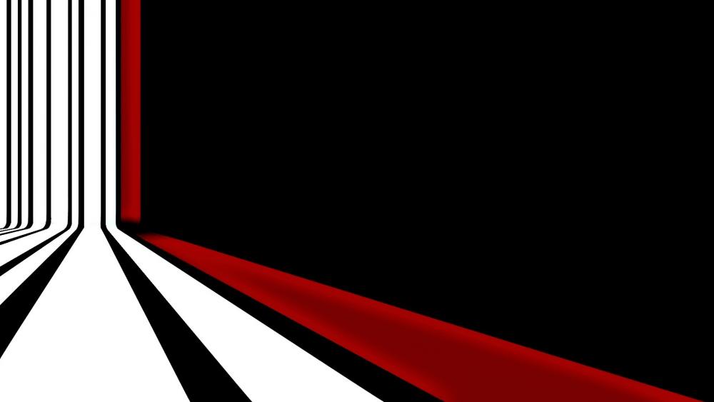Red and white striped black background wallpaper