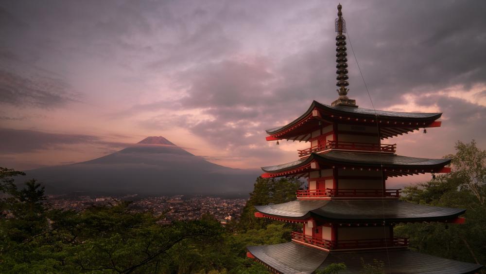Chureito Pagoda and Mount Fuji wallpaper