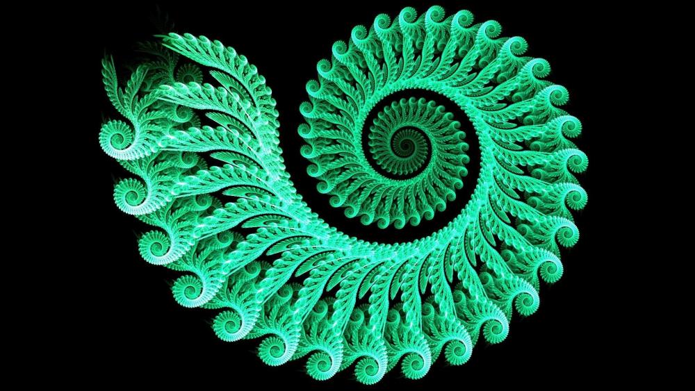 Spiral green wallpaper