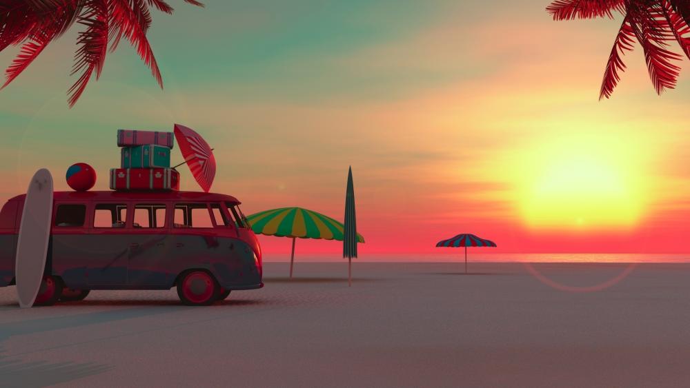 Summertime vacation - 3D graphics wallpaper