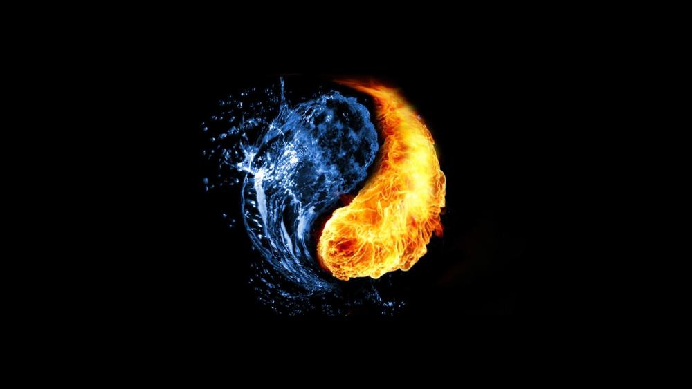 Water and Fire Yin Yang wallpaper
