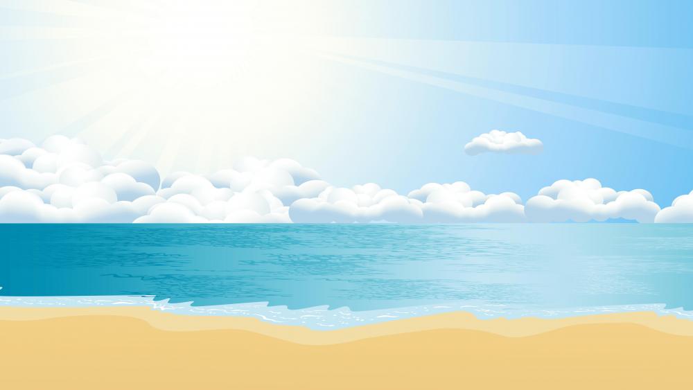 8K Summer beach graphics wallpaper