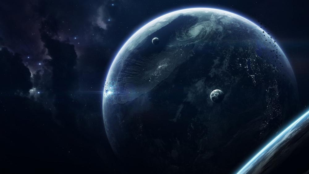 Unexplored earthlike planet - Sci-fi art wallpaper