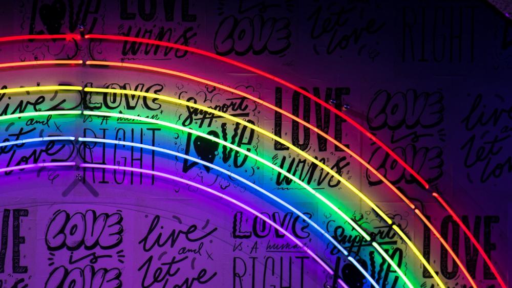 Radiant Neon Love Spectrum wallpaper