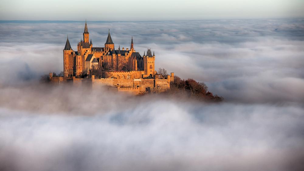 Hohenzollern Castle above the clouds wallpaper