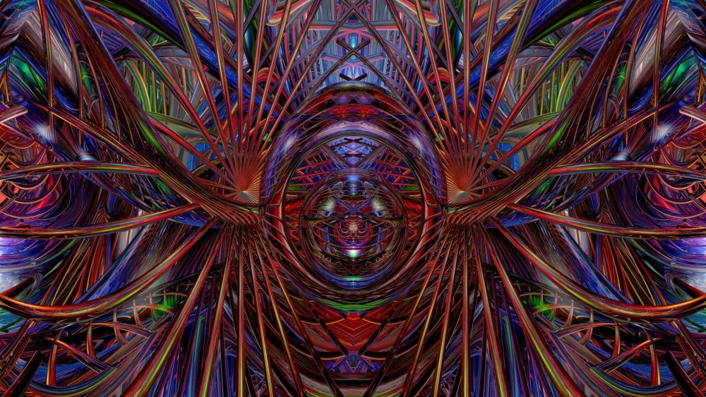 Multicolored psychedelic digital art wallpaper