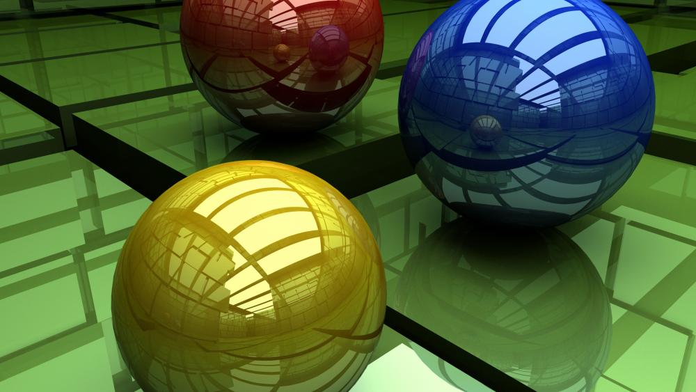 3D ball reflection wallpaper