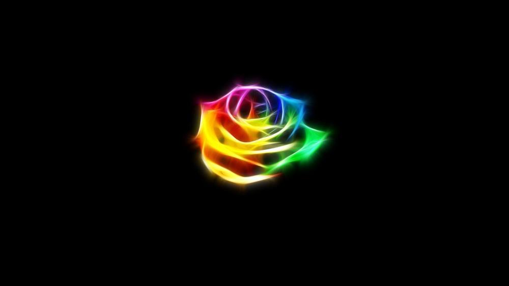 Rose flower with fire effect wallpaper