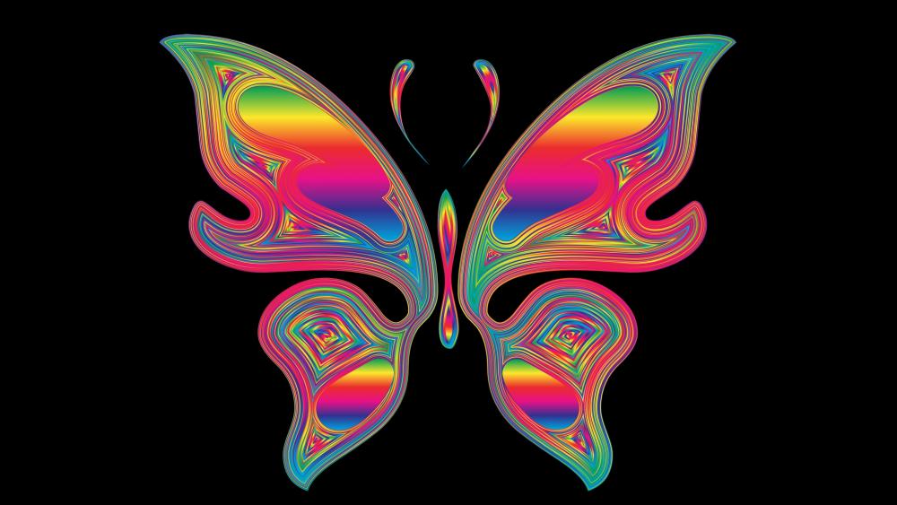 Butterfly neon art wallpaper