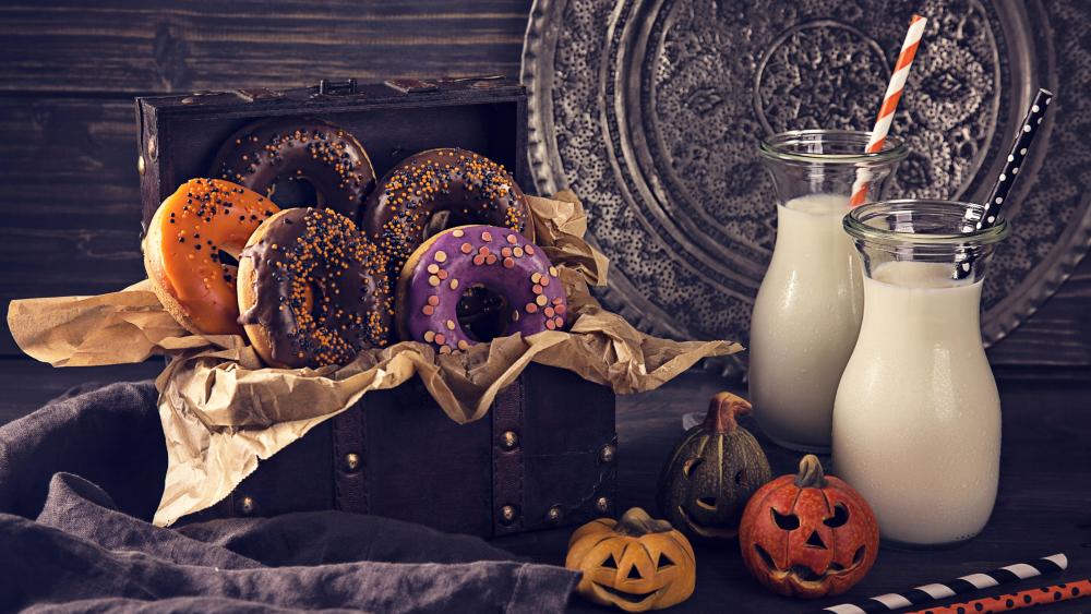 Halloween donuts wallpaper