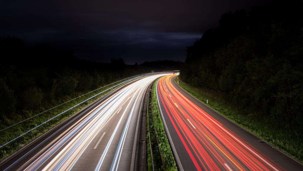 Highway traffic light trails - Long Exposure Photography wallpaper