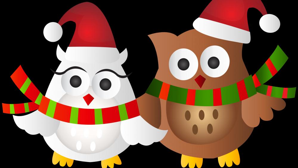 Christmas owls wallpaper