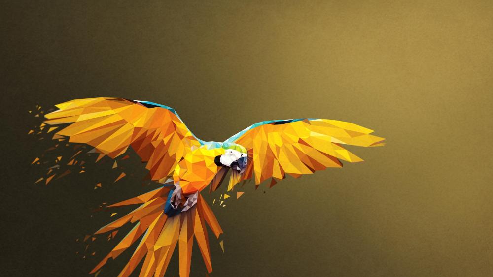 Macaw Low Poly Digital Art wallpaper
