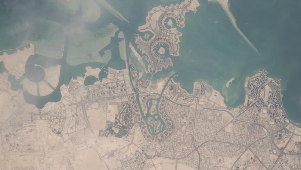 Satellite Imagery of Qatar's Capital, Doha wallpaper