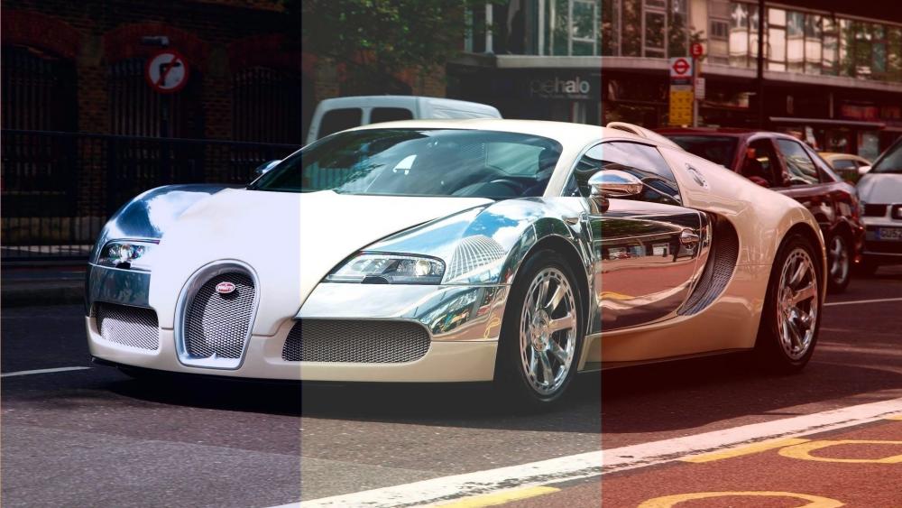 Bugatti in French Flag wallpaper