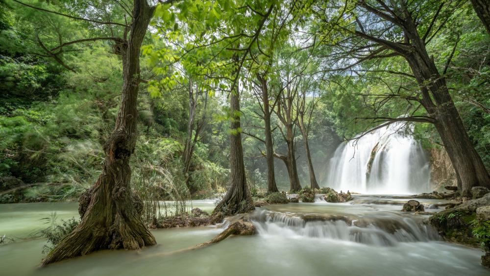 Waterfall in El Chiflon in Chiapas, Mexico wallpaper