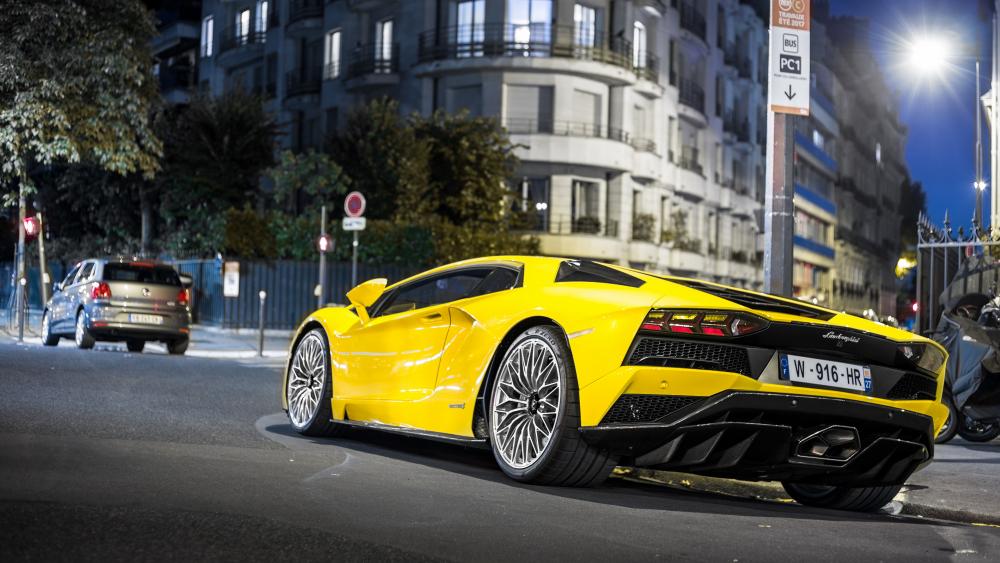 Yellow Lamborghini Aventador wallpaper