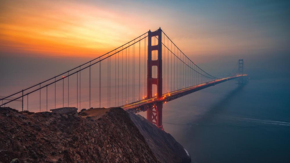 Golden Gate Bridge at sunset wallpaper