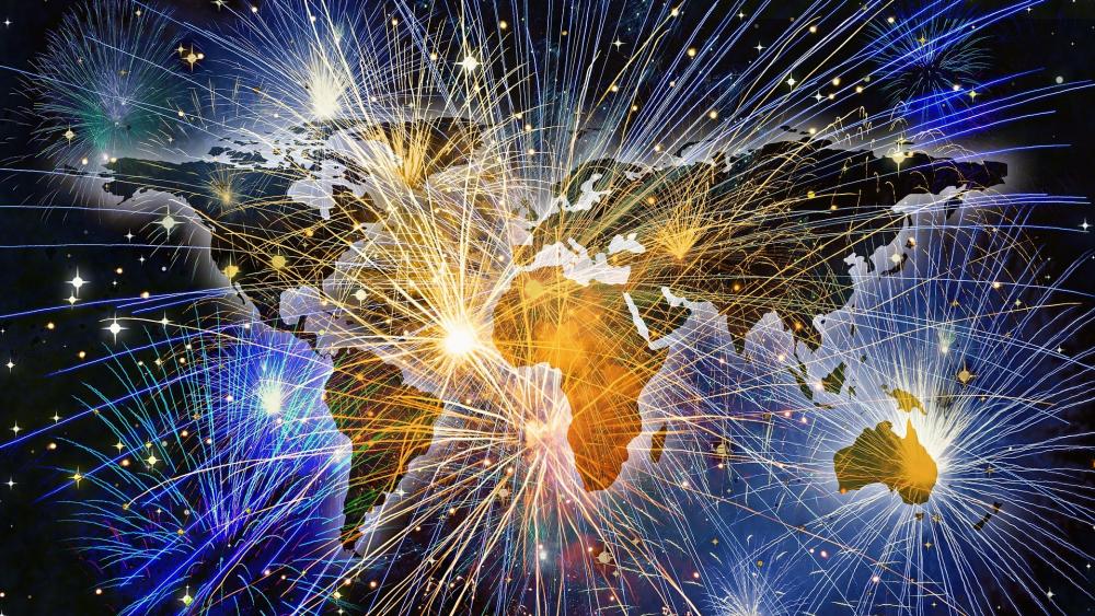 Fireworks all around the world wallpaper