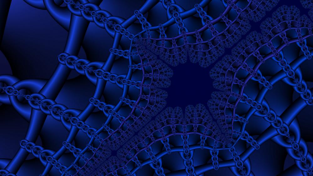 Blue chain fractal art wallpaper