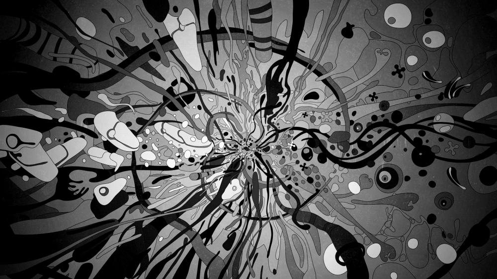 Black and white abstraction wallpaper
