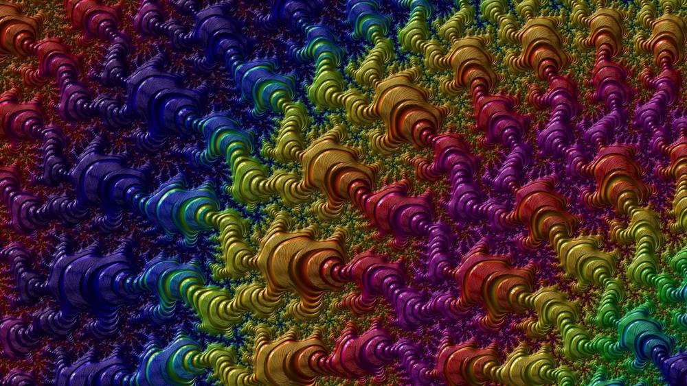 Multicolor fractal art wallpaper