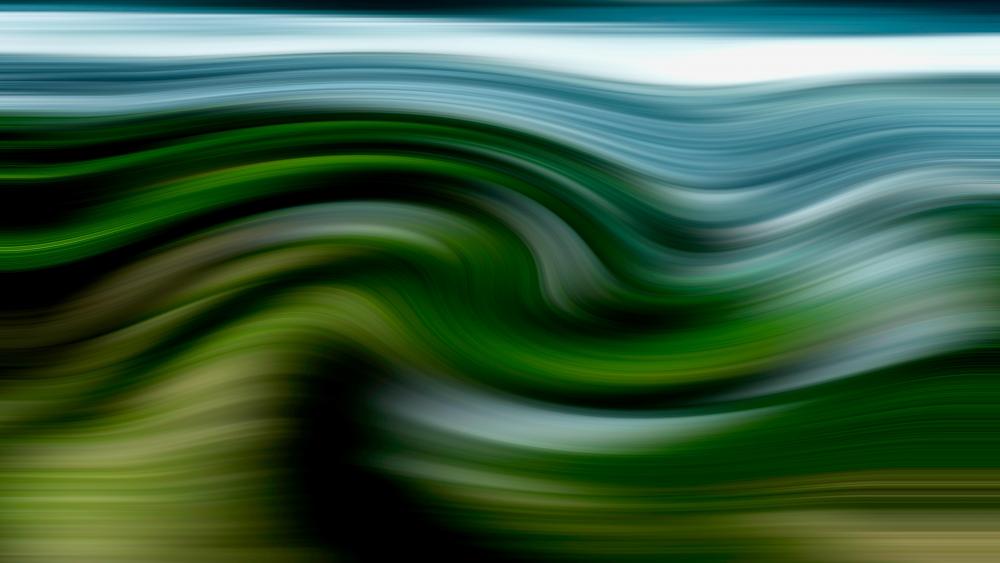 Green wavy abstraction wallpaper