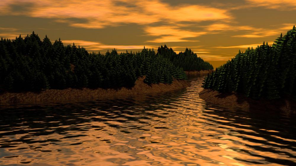 3D Digital landscape wallpaper