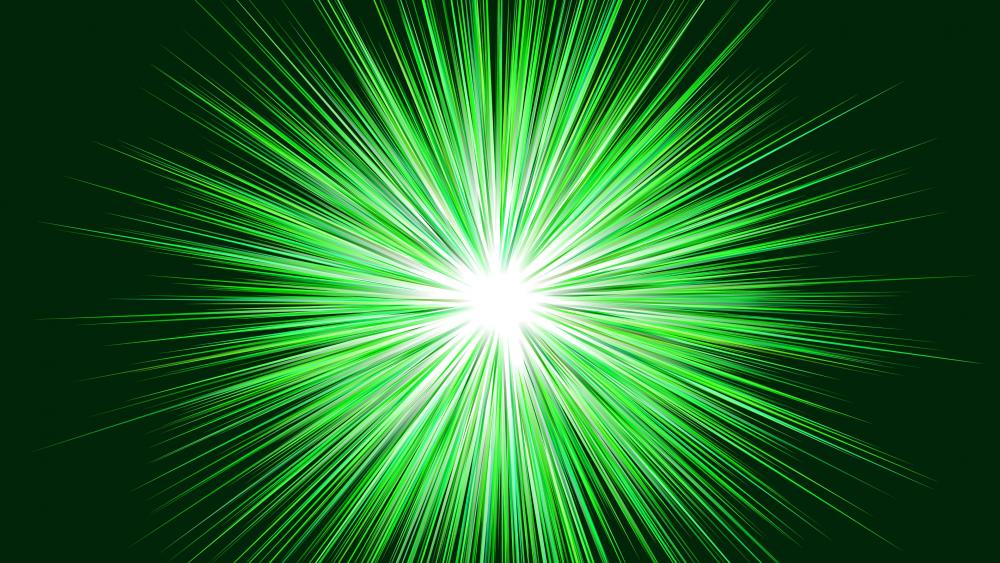 Green fireworks abstraction wallpaper