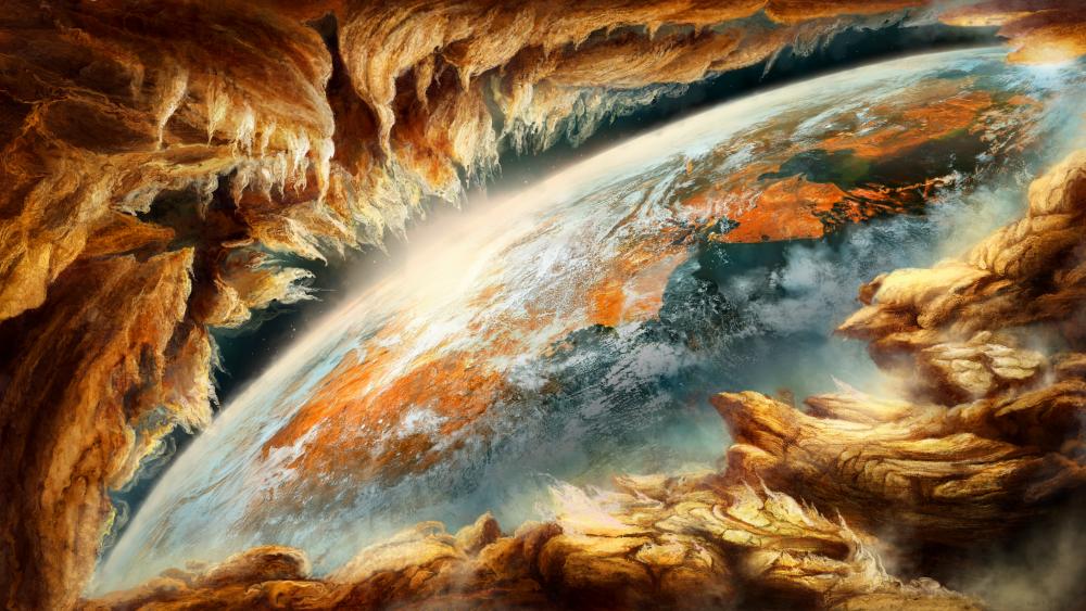 The planet Earth fantasy art wallpaper