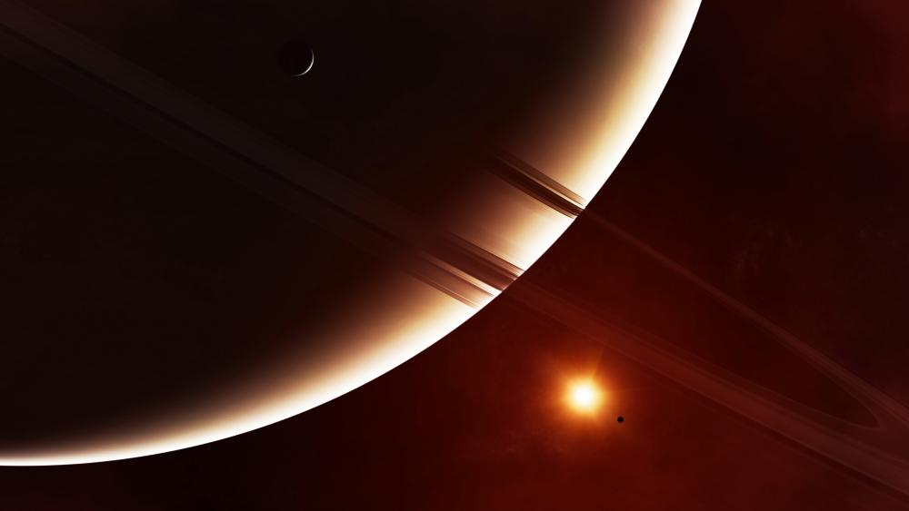 Saturn ring system wallpaper