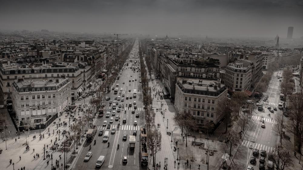 Avenue des Champs-Élysées Monochrome Photo wallpaper