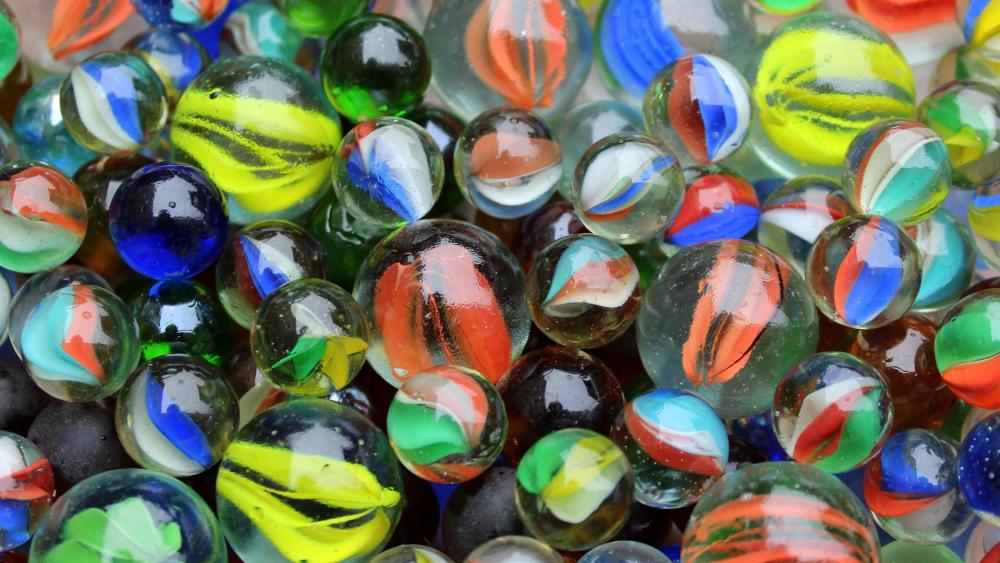 Colour Assortment of Glass Marbles wallpaper