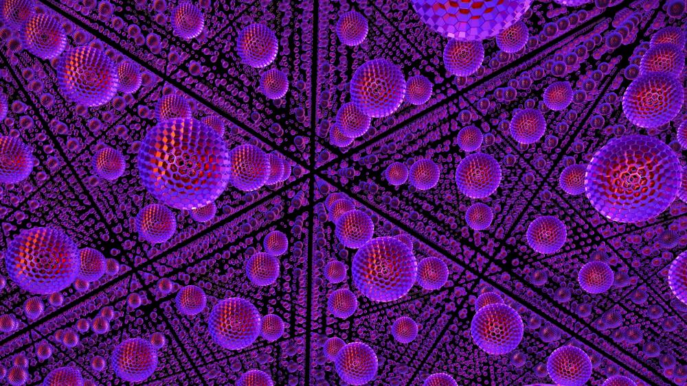 3D Purple spheres wallpaper