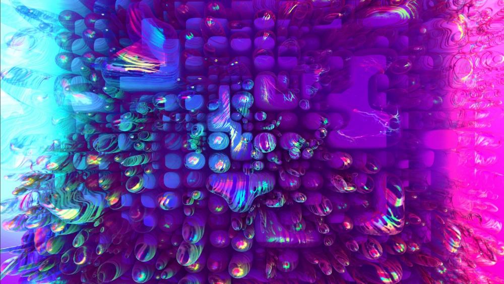 Neon bubbles wallpaper