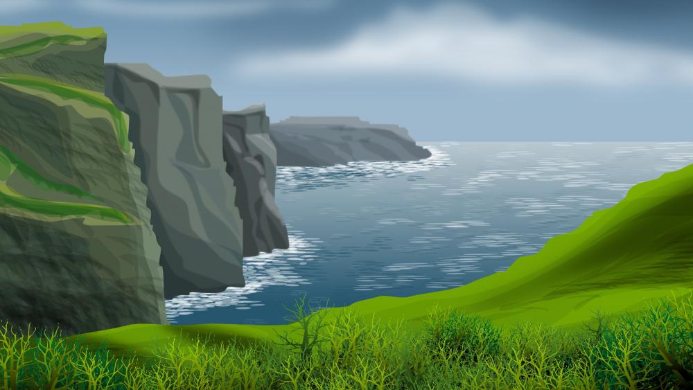Digital seascape wallpaper