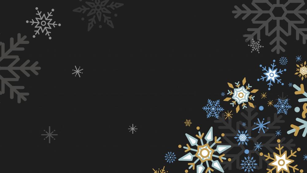 Snowflakes on dark background wallpaper