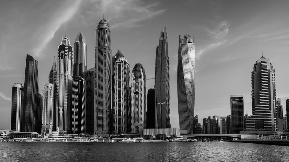 Dubai monochrome photo wallpaper