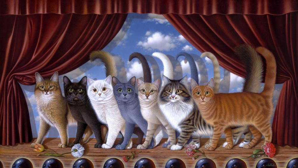 Cat chorus Line wallpaper