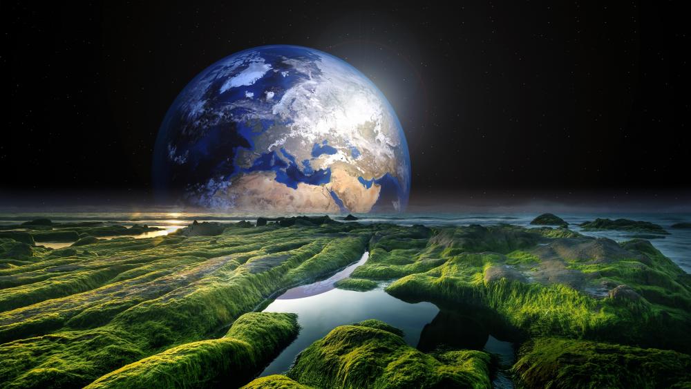 Earth in the horizon wallpaper