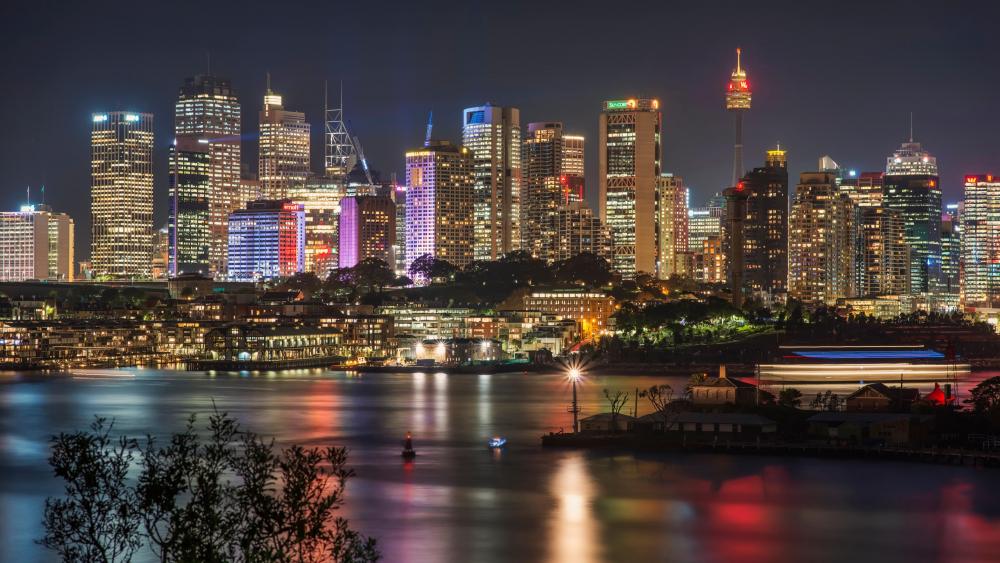 Sydney Skyline At Night wallpaper