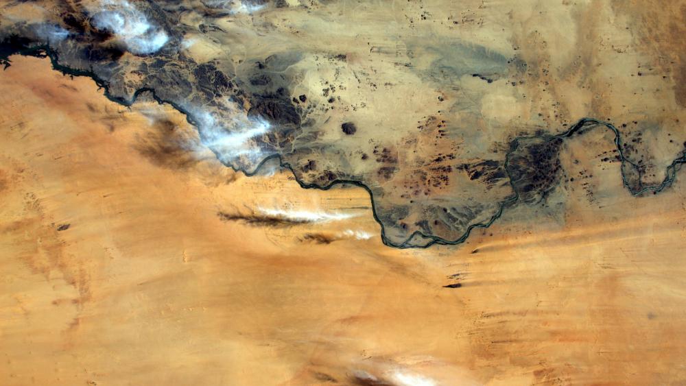 Nile River in Sudan from Space wallpaper