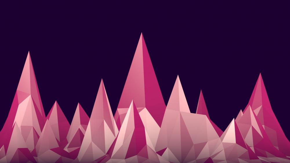 Pink low poly mountains wallpaper