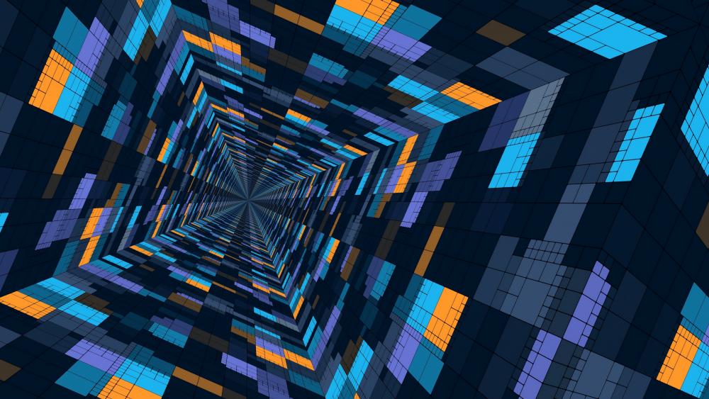 3D abstract tunnel wallpaper