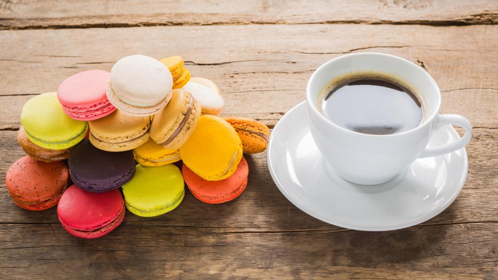 Coffee with Macaroon wallpaper