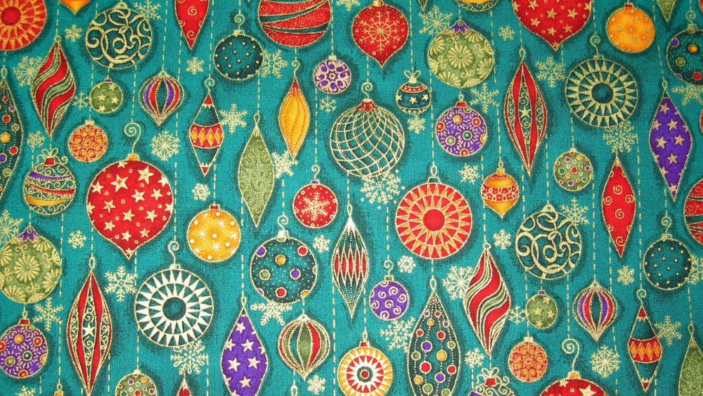 Colorful Christmas balls pattern wallpaper