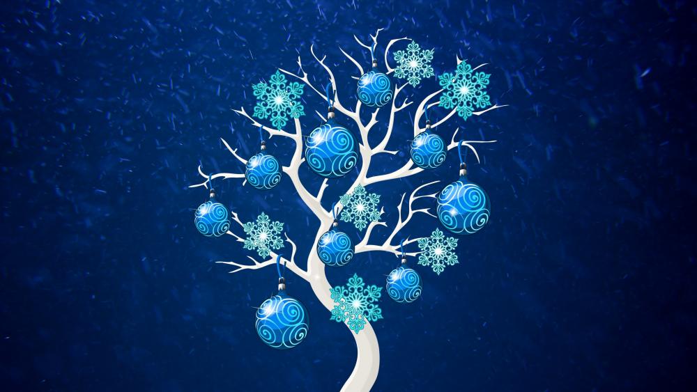 Blue Christmas Tree wallpaper