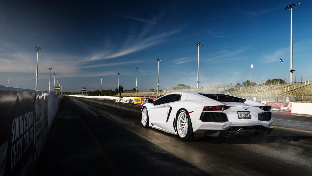 White Lamborghini Aventador wallpaper