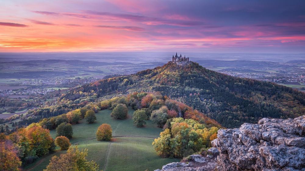 Hohenzollern Castle in the distance wallpaper